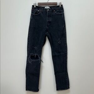 Abercrombie and Fitch the Dad high-rise Jean black‎ Size 28/6 Long